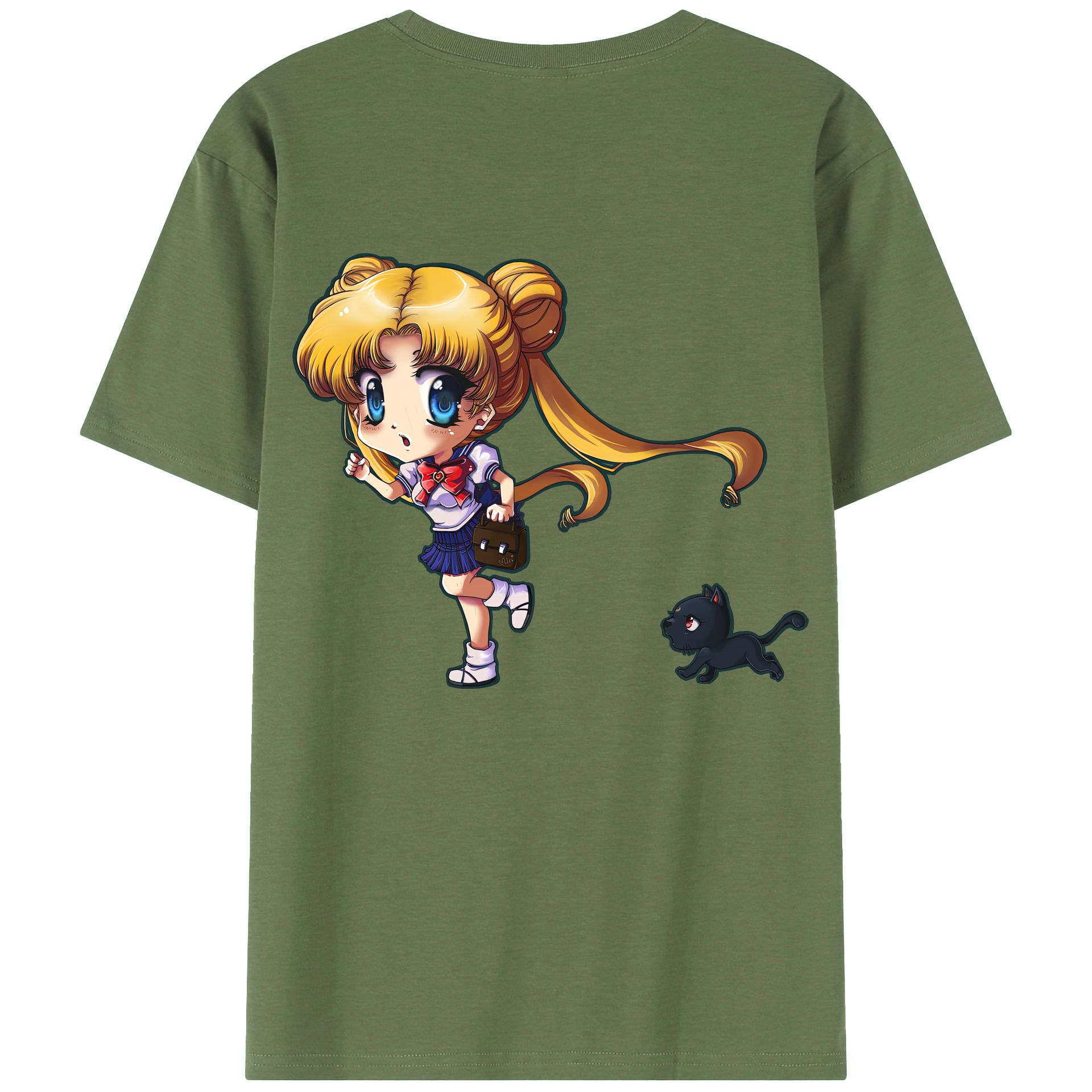 （画像用） 美少女戦士セーラームーン 愛野 美奈子 あいの みなこ Sailor Moon Aino Minako 綿100％ メンズ半袖Tシャツ（バックプリント） 通気性